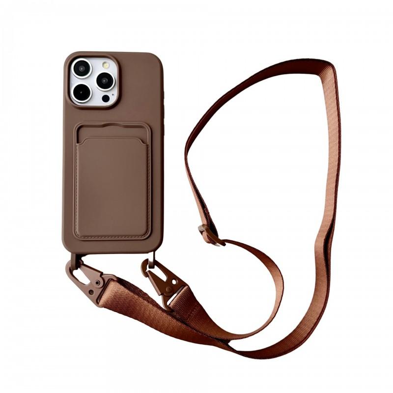 Slim Crossbody Phone Case With Card Slot IPhone 16 15 Pro Max 14 13 12 11 X XR XS Liquid Silicone Feel Soft TPU Cover