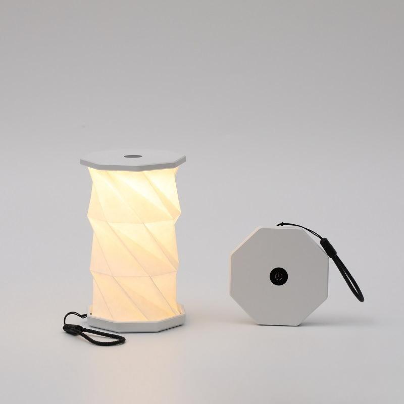 1Pc Outdoor Portable Folding Table Lamp Dimmable Paper Lantern for Camping Traveling Tent Night Light Emergency Home Bedroom Decor