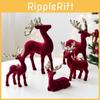 Stunning Christmas Reindeer Ornament Sparkling Burgundy Velvet Decorative Accent For Holiday Trees