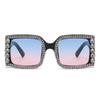 Latest Vintage Retro Square Sunglasses Women Luxurious Diamond Shades Plastic Frame UV400 Fashionable Men Gradient Sun Eyeglasses