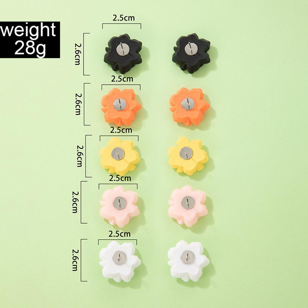Trendy Camellia Stud Earring Exaggerated Versatile Flower Earrings For Women Summer Outdoor Ear Decoration Accessories 1 Pair