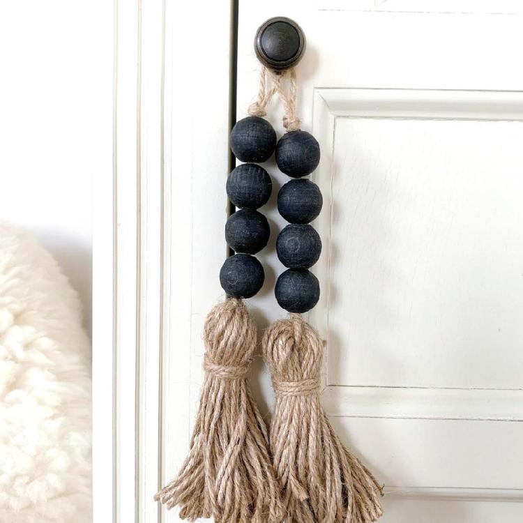 Tassel Farmhouse Beads Room Decor Rustic Wedding Vase Ornament Wood Material