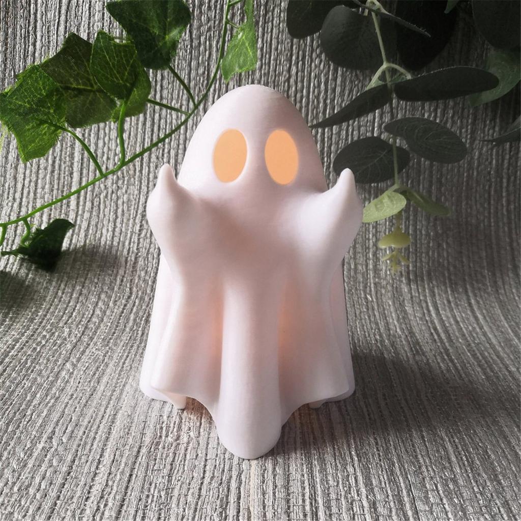 M-Modern-Ghost Statue, White Resin Garden Ghost Sculpture Halloween Decorations, Ghost Figurines For Home Room Desk Garden Yard