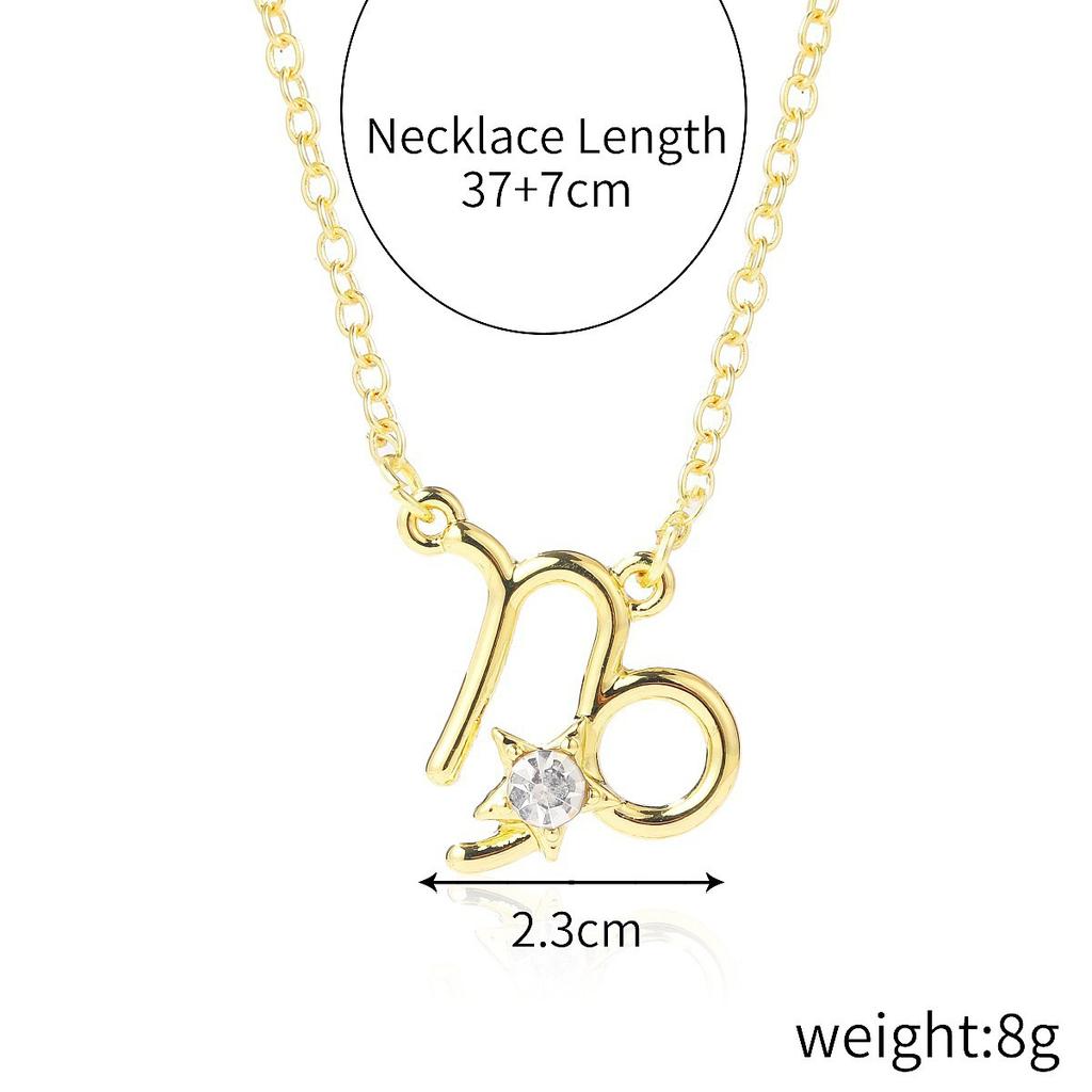 Source Twelve Constellation Necklace 12 Constellation Alloy Diamond-encrusted Rhinestone Collarbone Chain, Spot