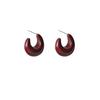 "Hong Kong Retro Metal Drip Oil Earrings: Fashionable, Trendy, Versatile Women's Studs".