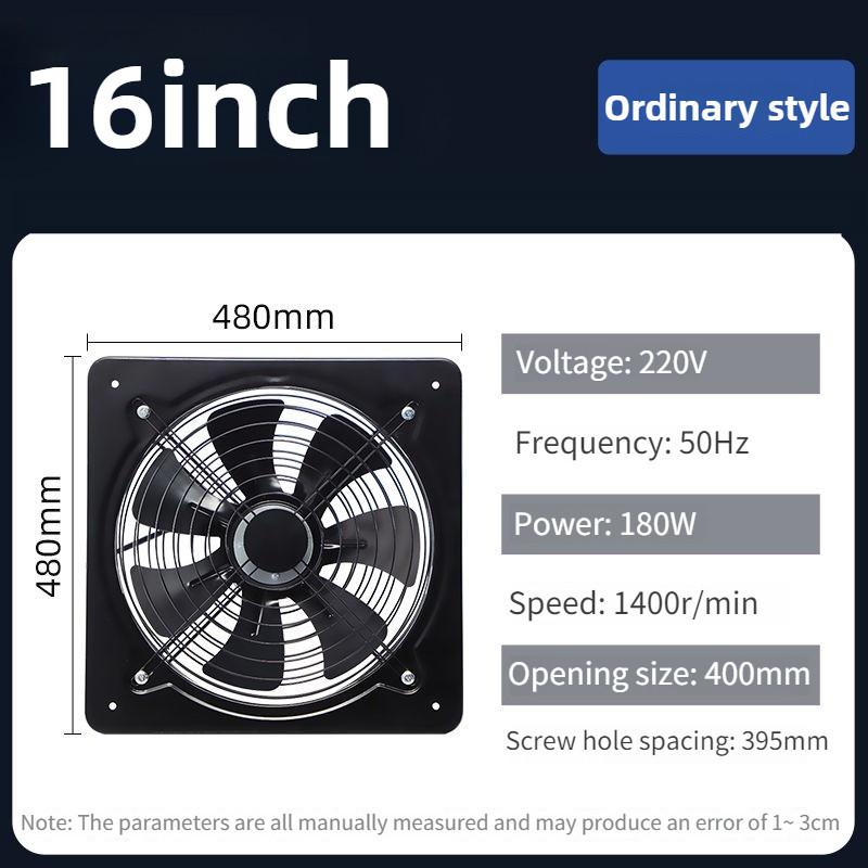 Powerful Industrial Iron Exhaust Fan Household Efficient Ventilation And Smoke Removal Device Kitchen Range Hood