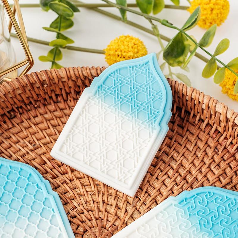 Islamic Ramadan Acrylic Fondant Embossing Stamp Press Eid Mubarak Cookie Cutters Party Pastry Biscuit Baking Decoration Supplies