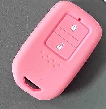 

2 Button Silicone Car Key Cover Case Holder Silicone Remote Key Case For Honda Vezel Civic CRV HRV Fit Freed Smart Key Cover рожевий