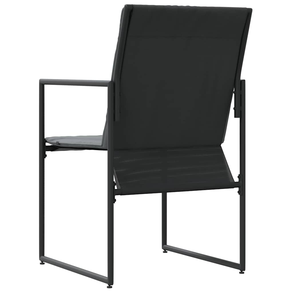 4 Piece Chair Set with Cushions Black and Anthracite Textilene