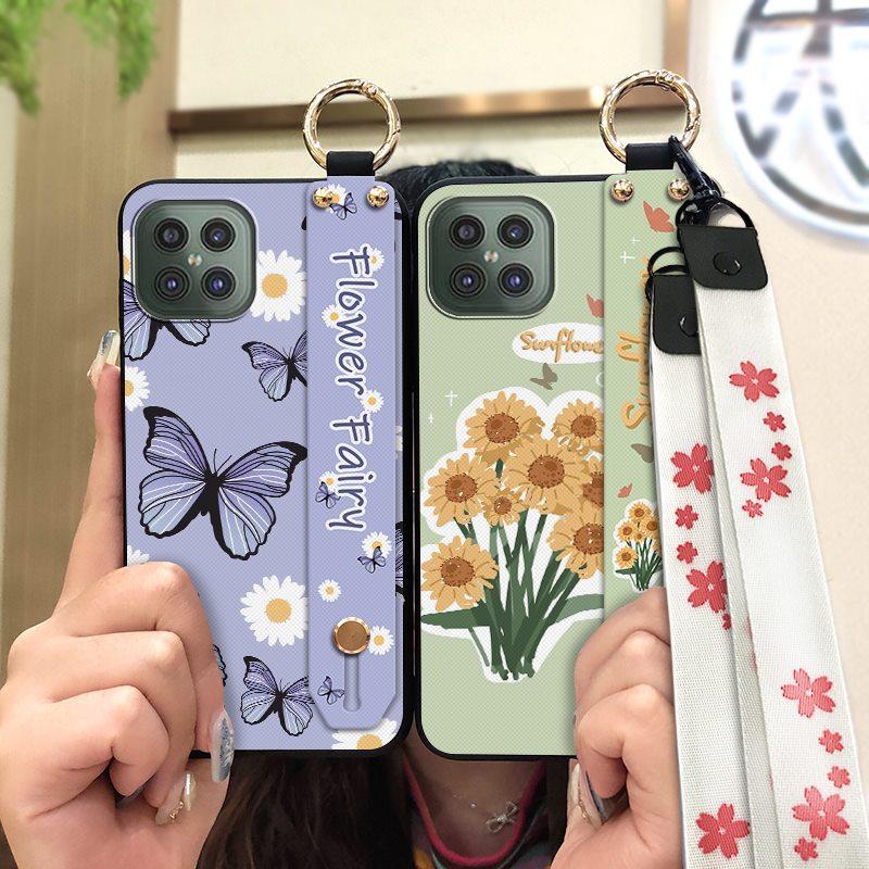Shockproof Back Cover Phone Case For Cubot C30 Soft case Durable Flower Phone Holder Ring Wrist Strap Dirt-resistant