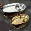 Elegant Gold Tone 304 Nonrust Steel Appetizer Dish Large Capacity Rusts Resistant For Gatherings And Restaurants
