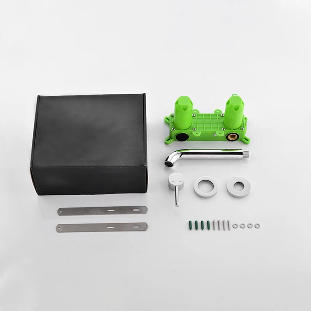 

Matte Black Basin Faucet Embedded box Single Handle Hot And Cold Mixer Recessed Box Wall-Mounted Installation Bathroom Tap 180MM