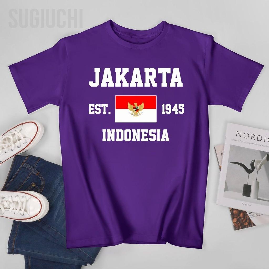 Patriotic Flag Indonesia Est1945 Jakarta Unisex Tshirt Tees Tshirt Oneck T Shirts Unisex Boys Clothing 100 Cotton