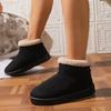 Thick-soled snow boots women's large-size solid color winter new cotton boots women's velvet thickened warm snow boots