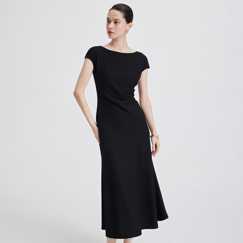 GIOVANNI VALENTINO Short Sleeve Slim Fit Mermaid Midi Dress L