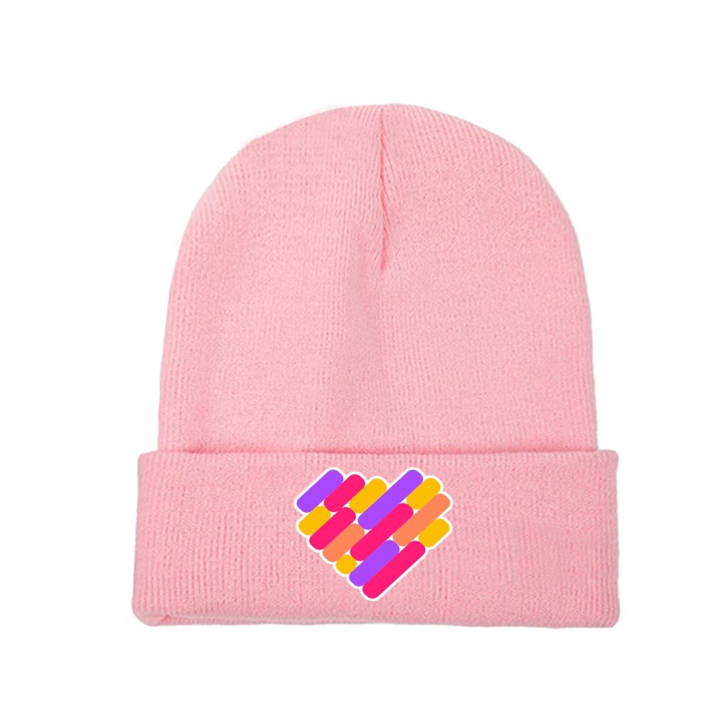Logotipo do aplicativo Likee Likee Heart Rainbow Graffiti Chapéu de malha Gorros Outono Inverno Chapéus Quentes Moda Unissex Boné para Mulheres Unissex