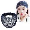 Wide Beaded Plum Blossom Non-Slip Headband - White