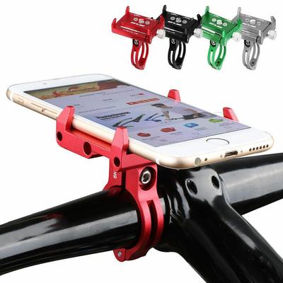 Aluminum Alloy Bicycle Phone Holder Anti Slip Handlebar Mount Bracket Rack Bike Phone Mount Scooter Mobile Phone Holder