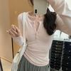 Koreanischer Stil Reines Verlangen Gestreiftes Slim-Fit Langarm-T-Shirt für Damen - Frühjahrskollektion 2026