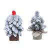 Snow Dusted Christmas Tree Desk Decoration With Wood 20cm Height For Living Room Bedroom Tabletop Decoration