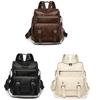 Multifunctional Student School Bag PU Peather Mommy Shoulder Bag Vintage Student Backpack  Women
