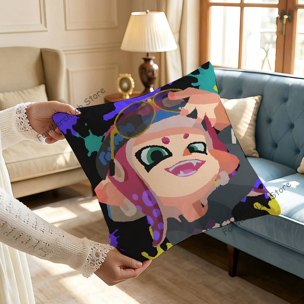 Game SSplatoonS Cartoon Printed Pillow Cover Cushion Case Simple Sofa Pillow Case No Pillow Core