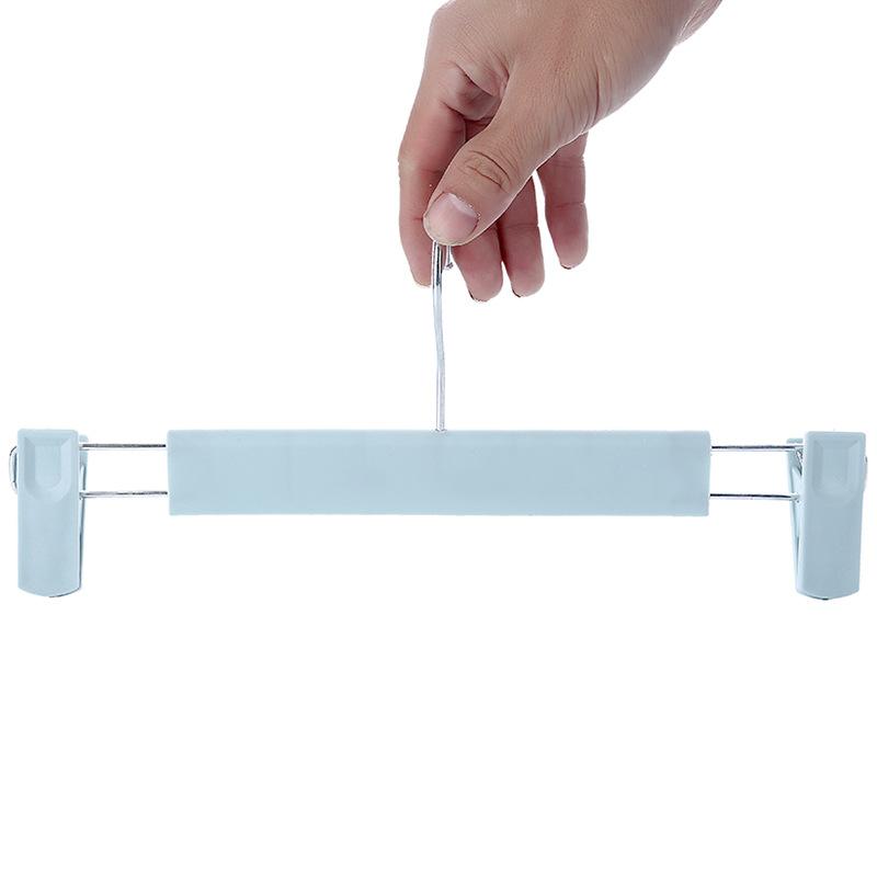 10PCS I KNOW Plastic Frosted Pants Trousers Hanger with Two Clips Kroean Hot Sale Adult Anti-slip Black Display PP Pants Hanger