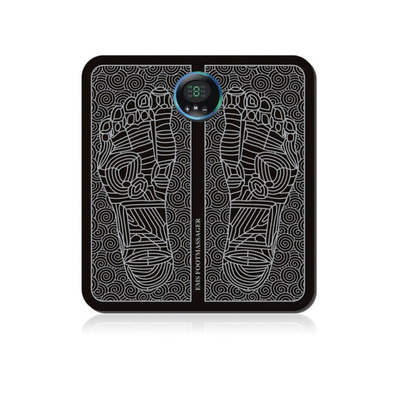 

Электрический коврик для массажа ног, расслабляющий акупунктурный массажный коврик для ног, улучшает кровообращение, 8 режимов, 19 уровней релаксации чёрный