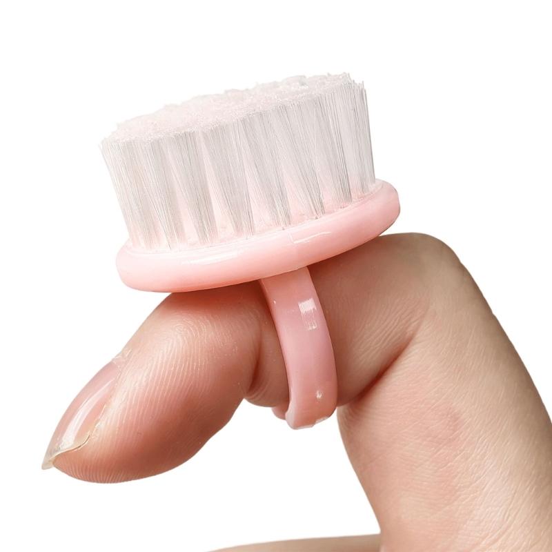 Pack Of 4 Round Head Nail Cleaning Brushes In Macaron Colors For Gentle Nail Hygiene Ergonomic Grip And Portable Travel Friendly Design