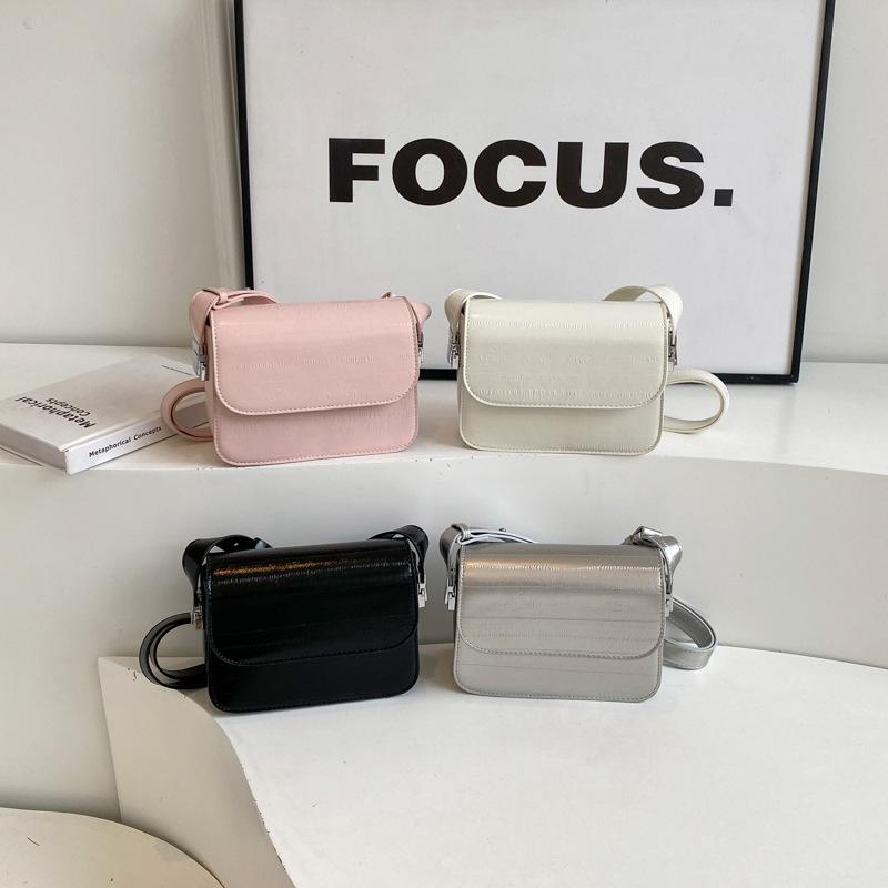 Popular bag women's new fashion oblique span bag shoulder bag texture small square bag