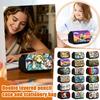 Double Layer Pencil Case Large Capacity School Stationery Bag with Zipper Closure and Printed Design for Students and Office Use