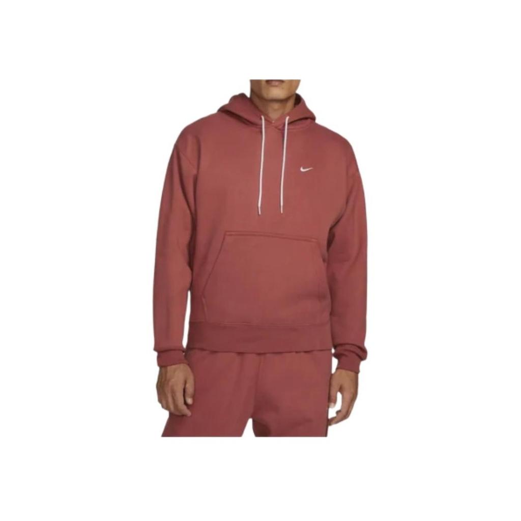 Nike Solid Color Drawstring Hoodie Pullover Men Tops Red DA0316-691