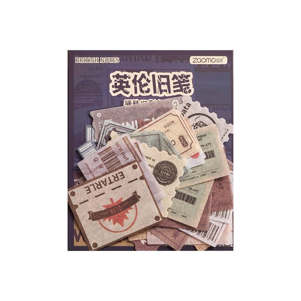 40 Pcs Vintage Japanese Sticker Pack, Retro Text Journal Decor, Artistic Scrapbooking Supplies