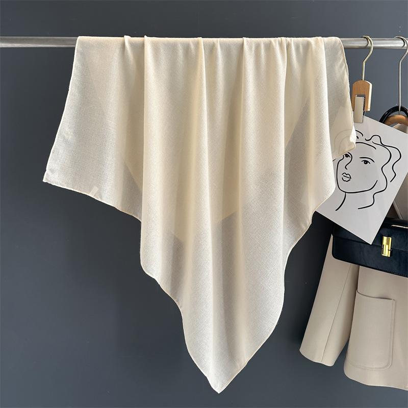 

Шарфы женские модные хлопковые шали обертывания мягкие шейные шарфы 90x90cm бежевый