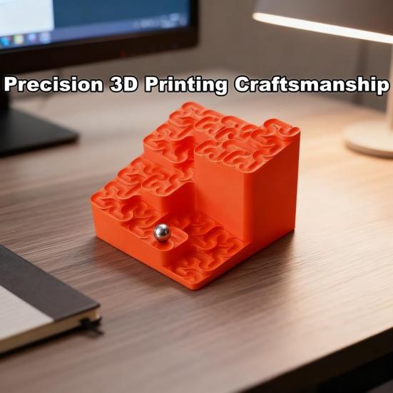 Pista de Bolinhas Curva de Hilbert Impressa em 3D Labirinto Fractal de Loop Infinito com Bolas de Aço Arte Cinética Matemática Fractal Brinquedo de Mesa