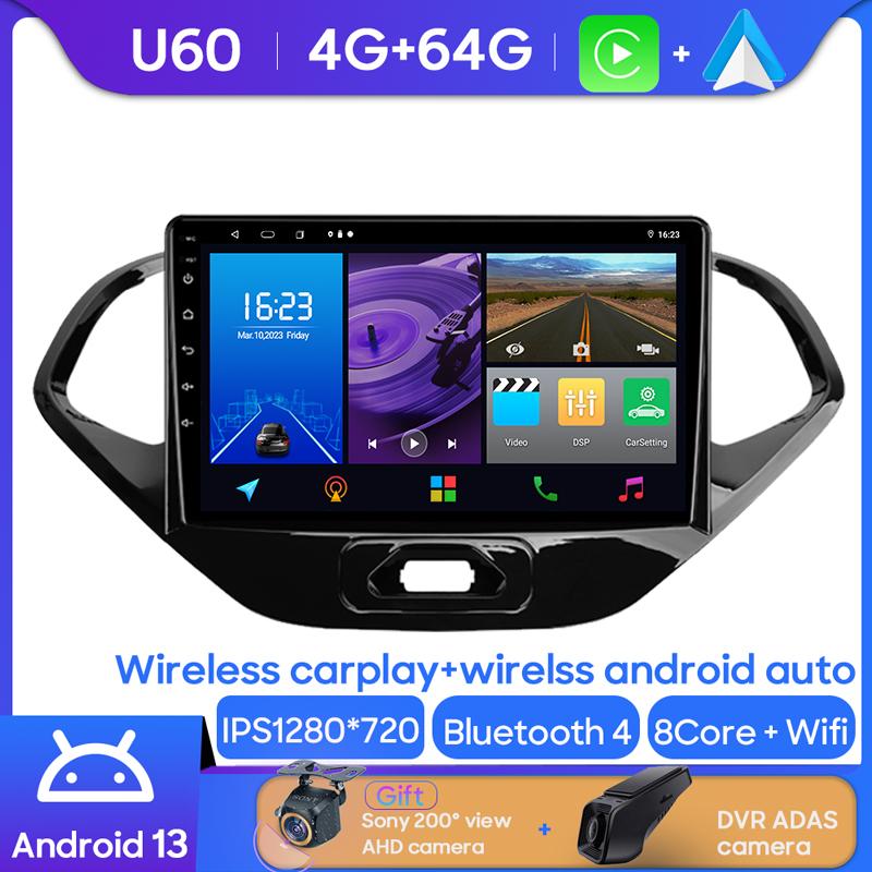 Android Multimedia For Ford Figo 2015 - 2018 Car Stereo CPU Radio QLED Player Navigation Carplay Auto HDR 5G Cam Dash WIFI  Cam