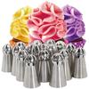 7 Pcs Russian Framed Spherical Torch Mouth Stainless Steel Decorating Large Flower Heads Dessert Decorators