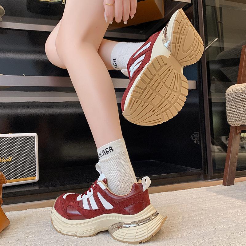 European Station Le Witch 2025 Autumn New European Lace-up Platform Dad Shoes Muffin Sole Casual Sports Shoes Women