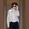 Women's 2025 Spring French Polka Dot Short Jacket-Shirt