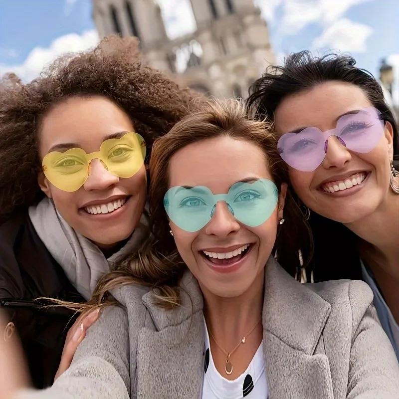 Colorful Heart Shaped Fashion Glasses Women Fun Party Accessories for Birthday Celebration New Year's Music Festival and Wedding