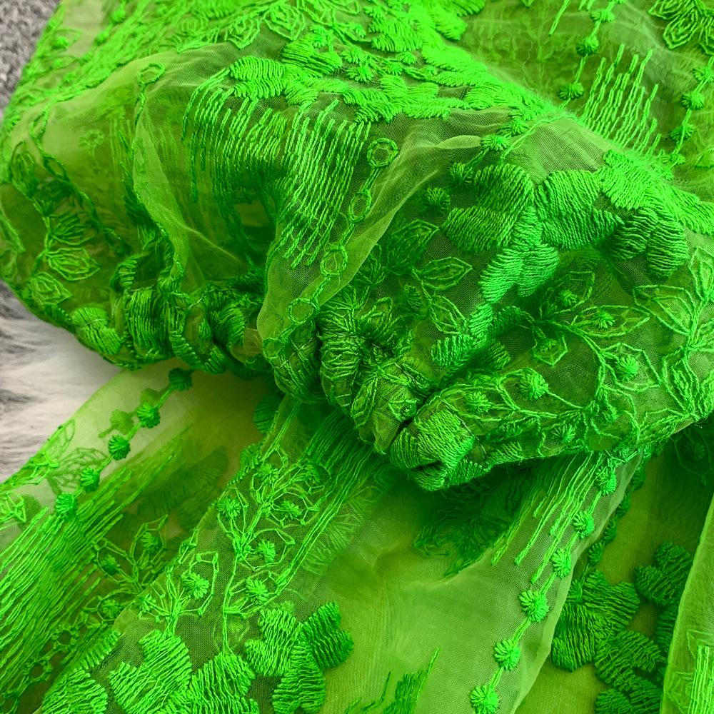 2025 Summer and Autumn Vintage Court V-neck Lantern Sleeve Fashion Embroidery Versatile A-word Elegant Dress