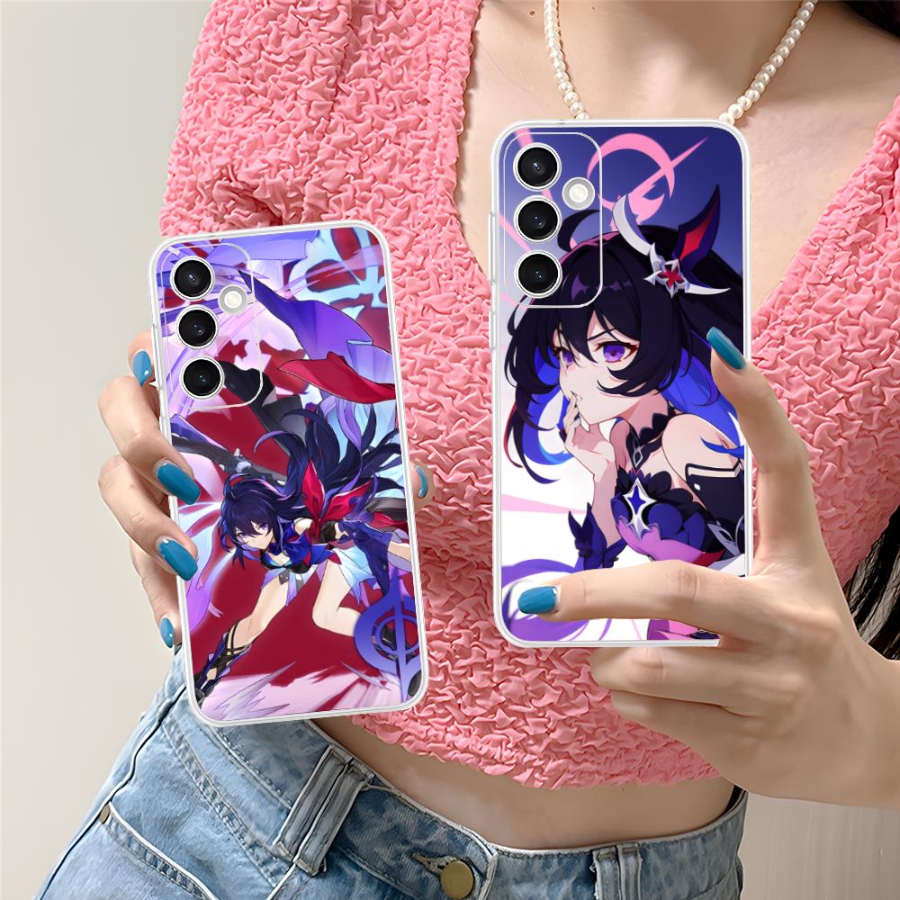 HSR Seele Clear Mobile Phone Case for Samsung Galaxy S25 S24 S23 S22 S21Plus FE Ultra Colorful Cover