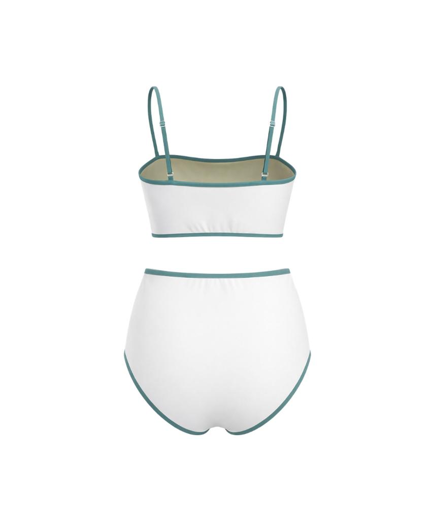 VIKINI VENDER Binding Simple High-Waisted Bikini - White