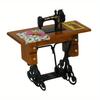 1PC Vintage Miniature Sewing Machine With Cloth for 1/12 Scale Dollhouse Decoration