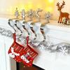 Christmas Stocking Hook Non-Slip Metal Stocking Hanger Reindeer Snowflake Snowman Tree Mantel Hook for Hanging Xmas Ornaments Wreaths Home Decoration
