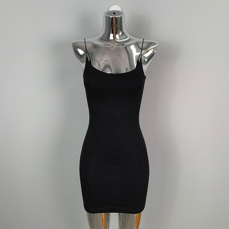 Summer Women's U-neck Dress Casual Suspender Hip Hugging Skirt Fashionable and Sexy Tight Skirt