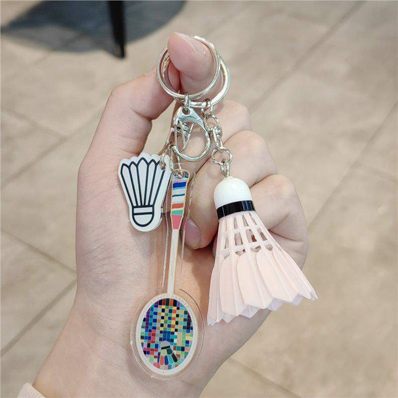 Creative Badminton Racket Keychain: Sporty Pendant & Backpack Ornament - Perfect Small Gift for Boys and Girls