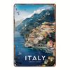 Room Decor Vintage Italian Amalfi Metal Sign, Aluminum Wall Art, for Home, Bedroom, Dining Room, Bar, Cafe, School, Library,