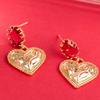 18K Ruby vintage heart earring
