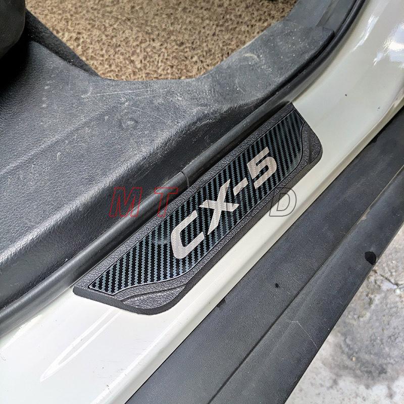 Per Mazda CX-5 CX5 KE KF Accessorio 2012-2024 2025 Auto Carbonio Soglia Porta Battitacco Raschiatura Piastra Protezione Pedale Copertura Trim Styling